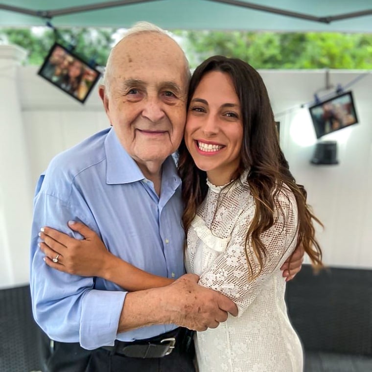 Rachel Kastner with her grandfather Karl Shapiro.