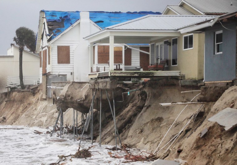 Homes face imminent risk as Hurricane Nicole causes beach erosion in Volusia County, Fla.