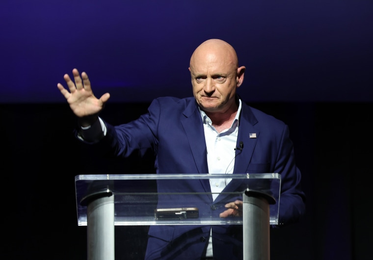 Image: Democratic Senate Candidate Mark Kelly Holds Election Night Event In Tucson