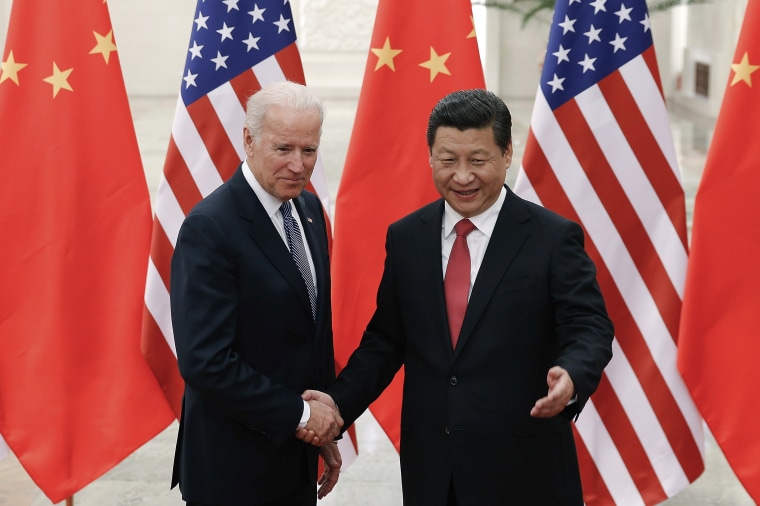 Then-Vice President Joe Biden meets with Chinese President Xi Jinping in Beijing in 2013. 