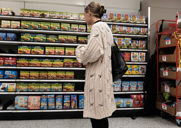A shopper in a Manhattan grocery store on Oct.  26, 2022. 