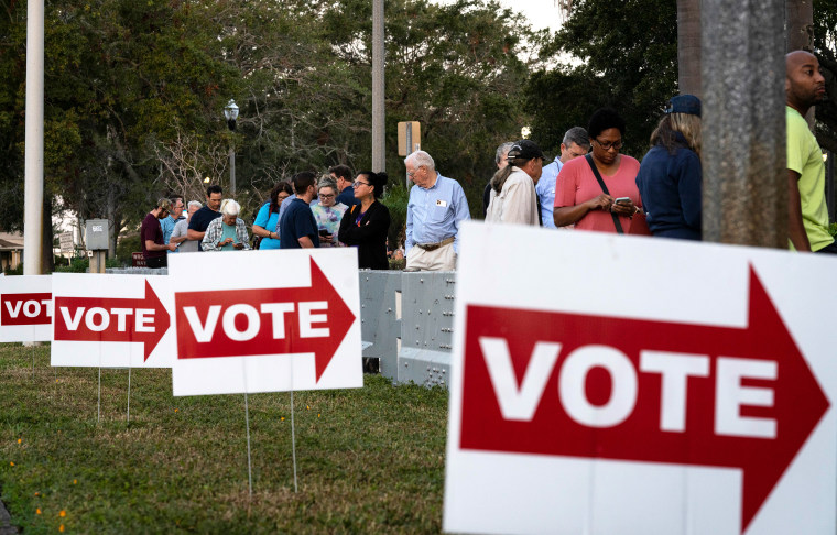 Image: Some of the first voters in line to vote at The Coliseum in St. Petersburg, Florida.