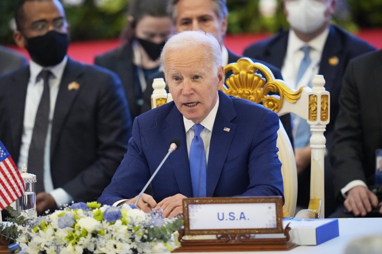 President Joe Biden speaks during the Association of Southeast Asian Nations summit 