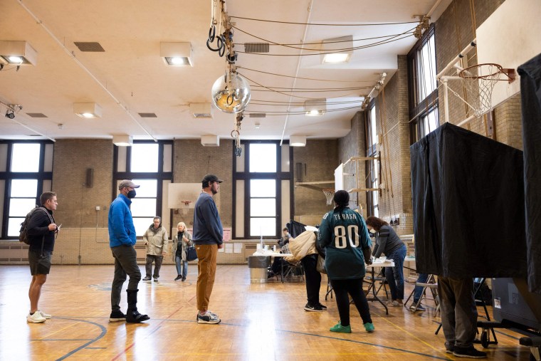 Voters cast their ballots at in Philadelphia, Pa.