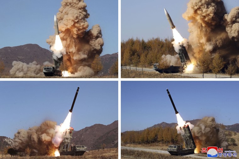 Missile tests conducted from Nov. 2 to Nov. 5 by the North Korean People’s Army at undisclosed locations.