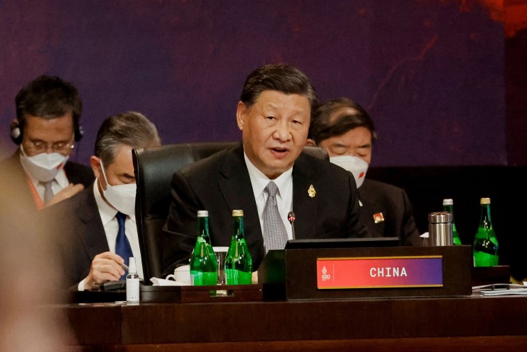China's President Xi Jinping at the G20 Summit in Bali on Wednesday. 