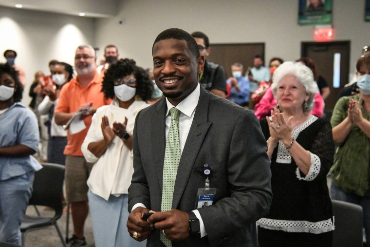Deon Jackson during the special meeting of the Berkeley County School District board on May 19, 2021 in South Carolina.