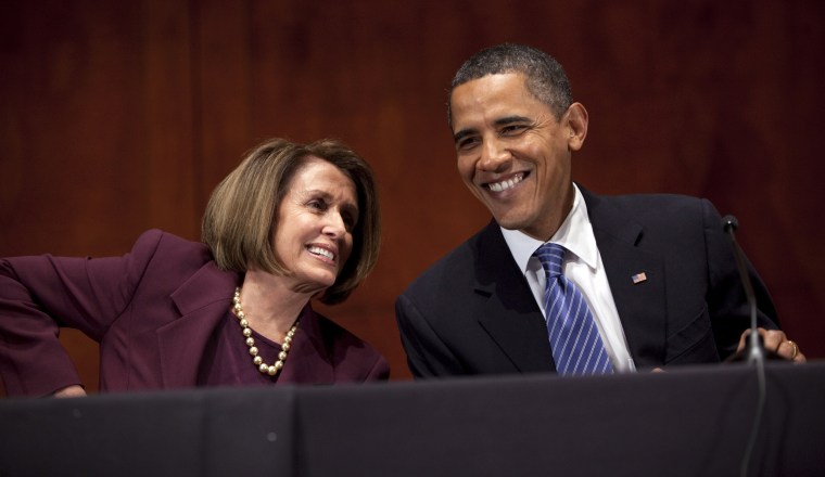 Speaker of the House Nancy Pelosi and President Barack Obama at the Capitol in 2010
