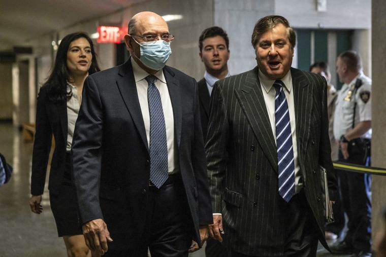 Image: Trump Organization's former Chief Financial Officer Allen Weisselberg, left, arrives to the courtroom in New York on Nov. 17, 2022.