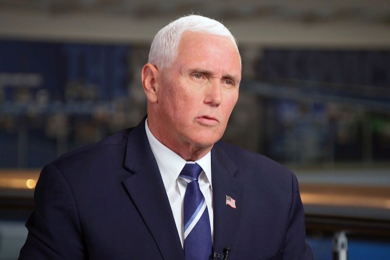 Former Vice President Mike Pence during a Meet The Press interview.