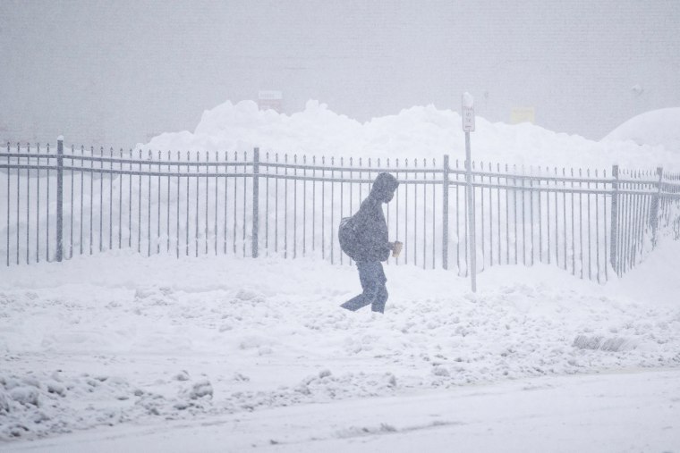 A idiosyncratic   walks done  the snowfall  successful  Buffalo, N.Y.