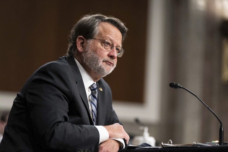 Gary Peters at a hearing on Capitol Hill, in Washington