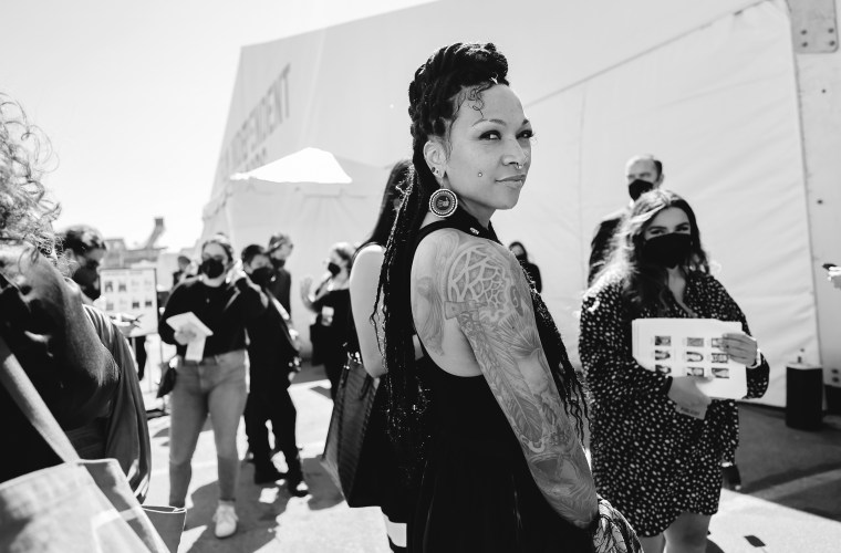 Image has been converted to black and white) Kali Reis attends the 2022 Film Independent Spirit Awards on March 06, 2022 in Santa Monica, California.