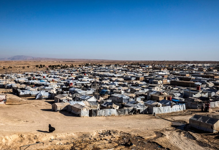 The Kurdish-run al-Hol camp, which holds relatives of suspected Islamic State (IS) group fighters in the northeastern Hasakeh governorate, on Dec. 6, 2021.