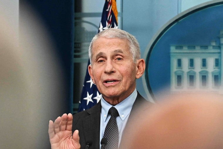 Dr. Anthony Fauci speaks during the daily press briefing in the White House 
