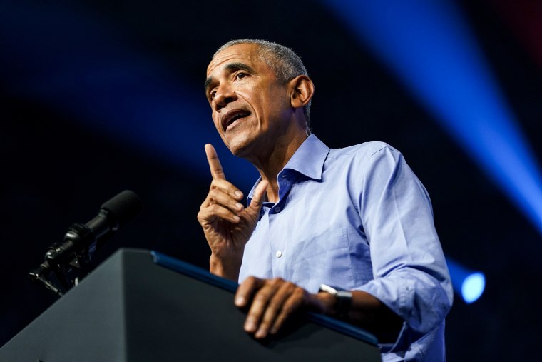 Former President Barack Obama in Philadelphia on Nov. 5, 2022.
