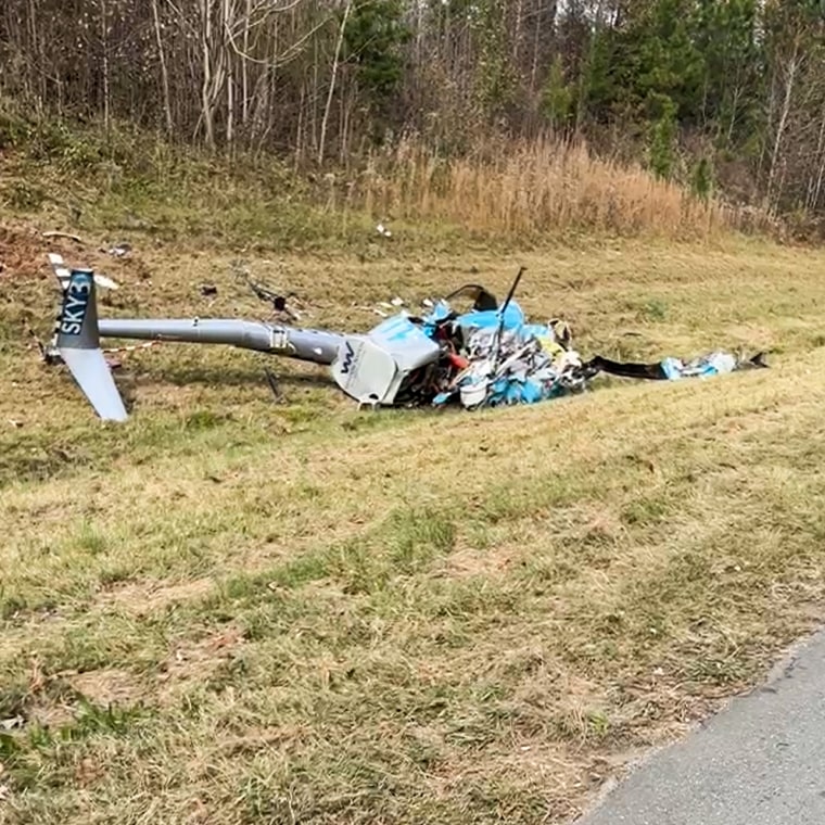 The aftermath of a deadly helicopter crash in Charlotte, N.C., on Nov. 22, 2022.