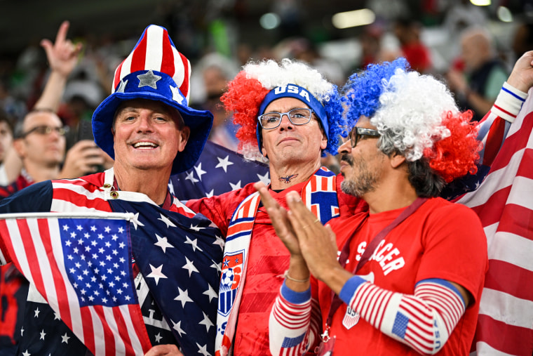 United States fans ahead of the match against Iran on Nov. 29, 2022, in Doha.
