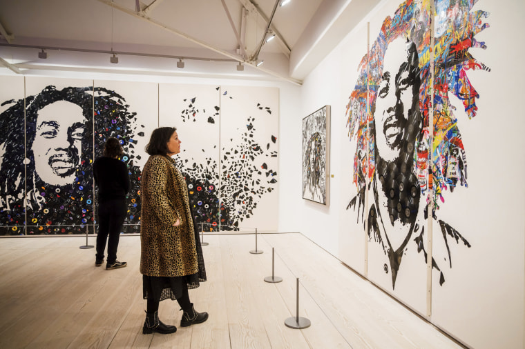 The "Bob Marley One Love Experience" at the Saatchi Gallery in London on Feb. 2, 2022.