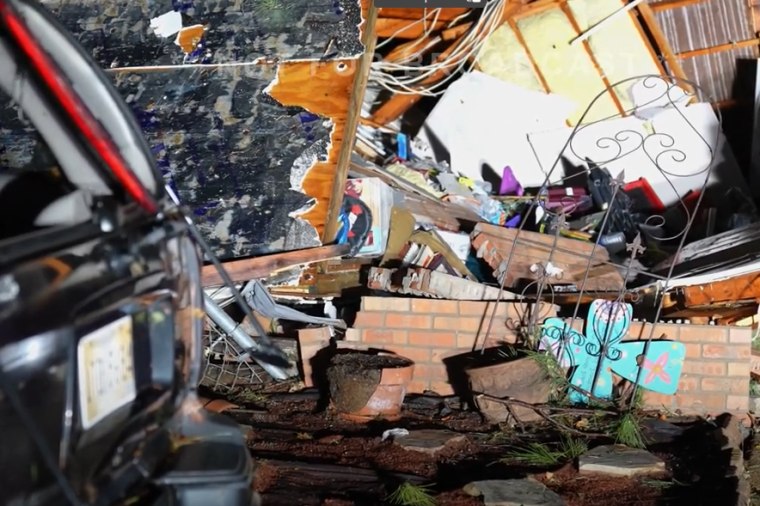 Storm damage in Lowndes County, Miss., on Wednesday. 