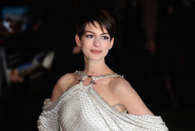 Anne Hathaway on the red carpet.