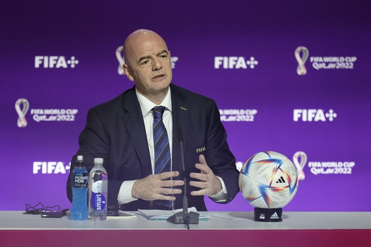 El presidente de la FIFA, Gianni Infantino, el sábado 19 de noviembre de 2022 en Doha, Catar.