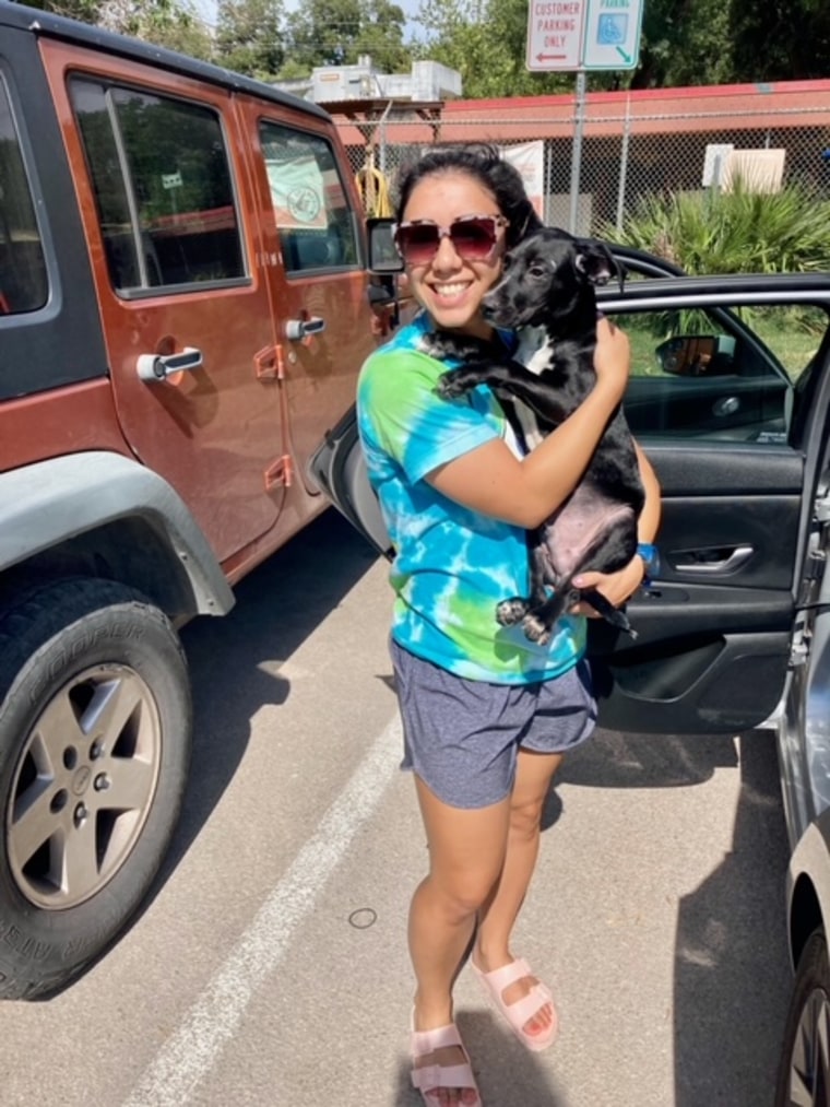 Ascencia Barajas is glad she adopted Kayak and hopes others will consider adopting pets from animal shelters. 