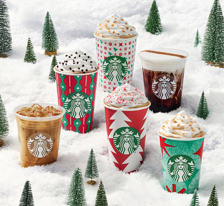 The holiday beverage lineup includes hot and cold drinks.