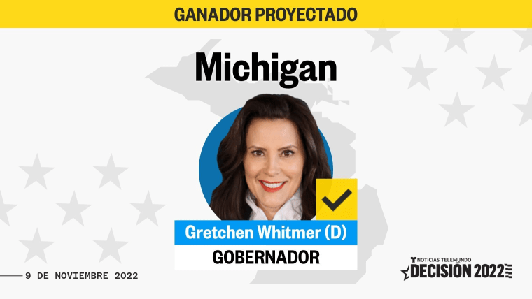La demócrata Gretchen Whitmer ganó la reelección a gobernadora de Michigan.