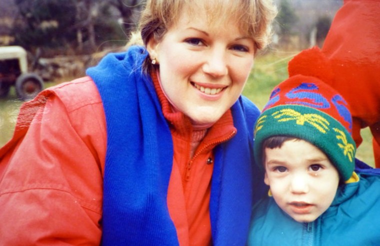 The author with her younger son, Stephen, when he was a child.