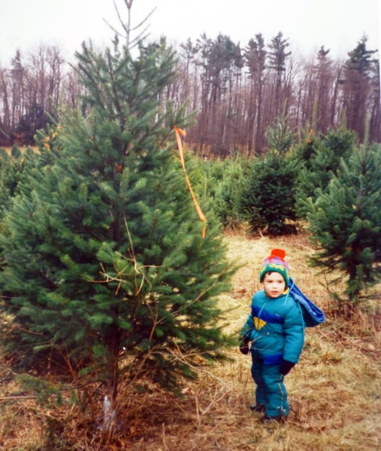 Stephen during one of the family's annual outings to find a Christmas tree.