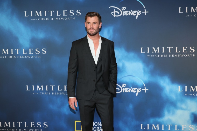 The actor attends the premiere of "Limitless With Chris Hemsworth" at Jazz at Lincoln Center on Nov. 15, 2022 in New York City.
