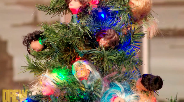 Jessic Biel opened up about using detached Barbie doll heads as Christmas tree decorations when she was a little girl.