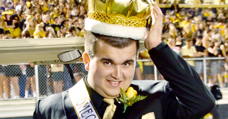 Parks Finney, who suffered a tramautic brain injury at birth, was crowned homecoming king.