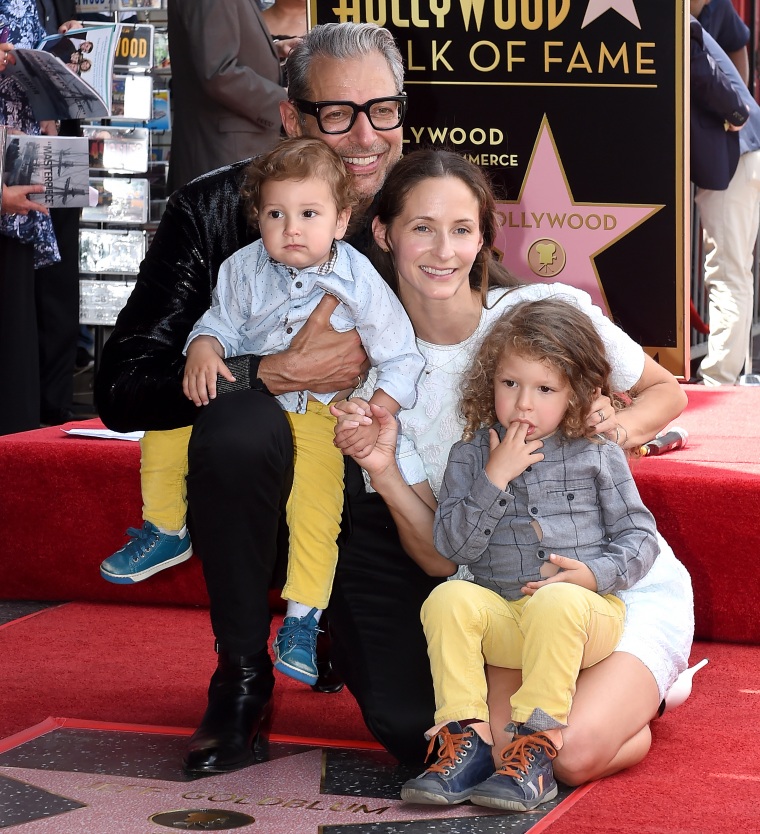 Jeff Goldblum, wife Emilie Livingston, and sons Charlie Ocean Goldblum and River Joe Goldblum 