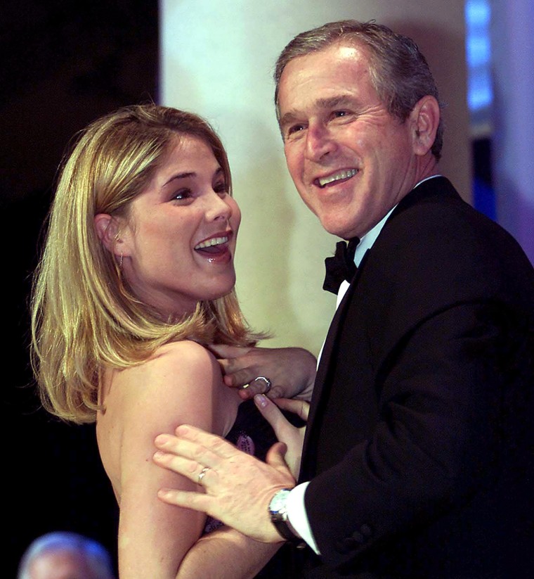 George W. Bush with daughter Jenna at the Inaugural Ball 