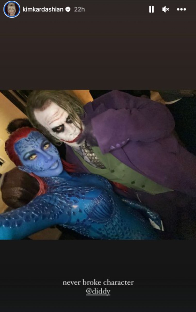 Kardashian took a selfie with Diddy as The Joker.