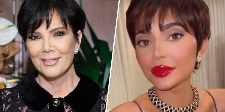 Kim, Kourtney and Khloé Kardashian and Kylie Jenner celebrated Kris Jenner's 67th birthday by dressing up as the momager through different eras in her life.