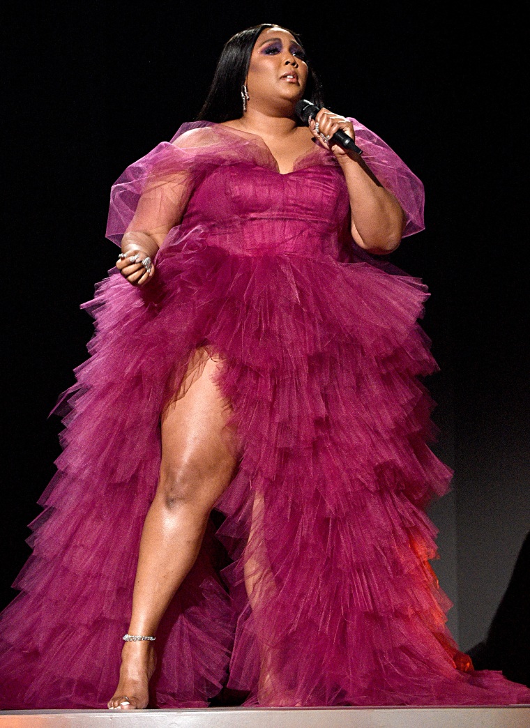 Lizzo performs onstage during the 2019 American Music Awards at Microsoft Theater on Nov. 24, 2019 in Los Angeles, Calif.