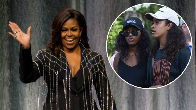 Michelle Obama y sus hijas Sasha y Malia Obama