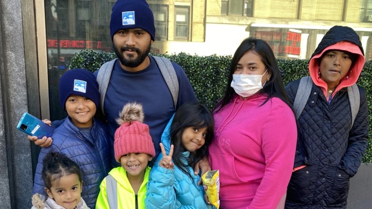 Jan Rojas junto a su familia en Nueva York.