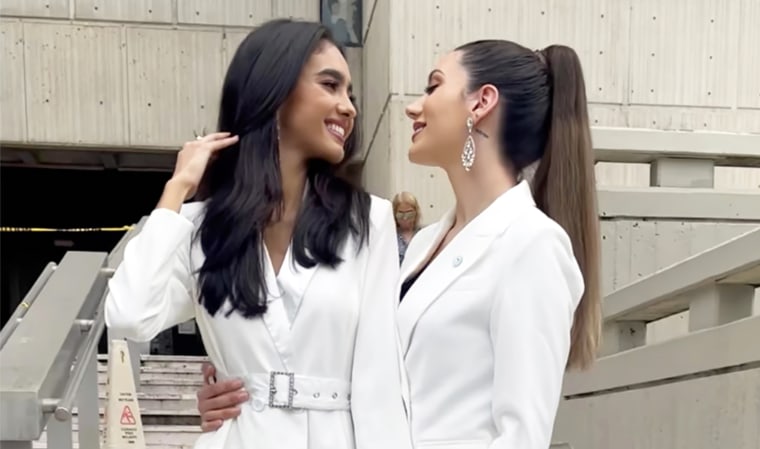 Former Miss Puerto Rico Fabiola Valentin (left) and former Miss Argentina Mariana Varela (right) said they got married on Oct. 28 after having kept their relationship private.