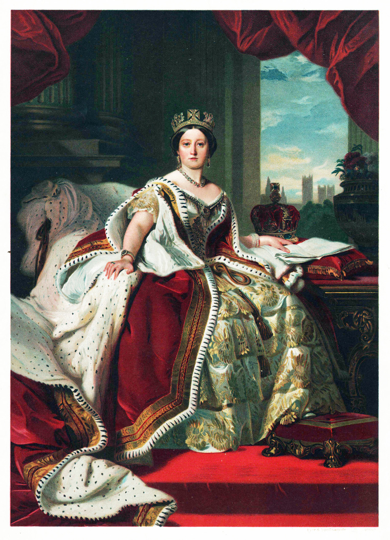 A painting by F. Wintermalter of a young Queen Victoria, c.1850.