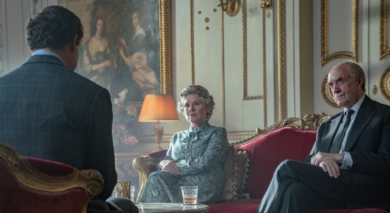 Imelda Staunton and Jonathan Pryce in "The Crown."