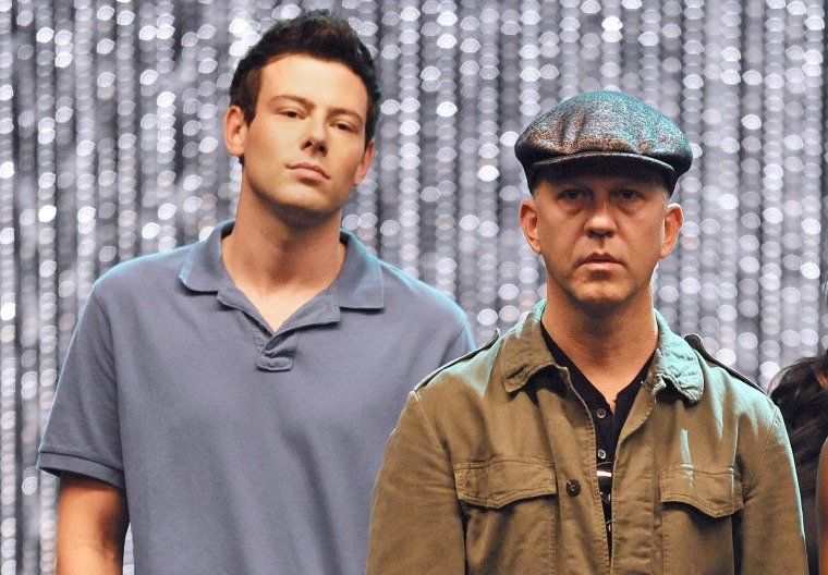 Cory Monteith and Ryan Murphy at the 'GLEE' 300th musical performance special taping