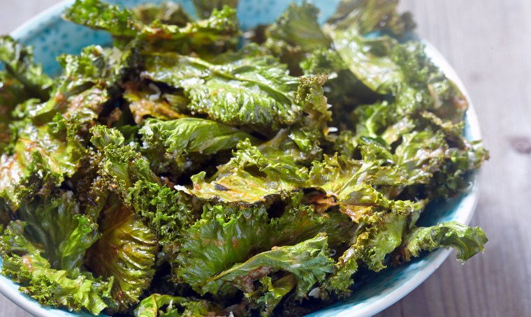Kale chips with parmesan cheese.