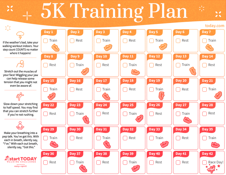 5K Training Plan 6 Week Training Schedule For Beginners