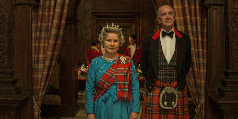 Imelda Staunton as  Queen Elizabeth II, and Jonathan Pryce as Prince Philip.