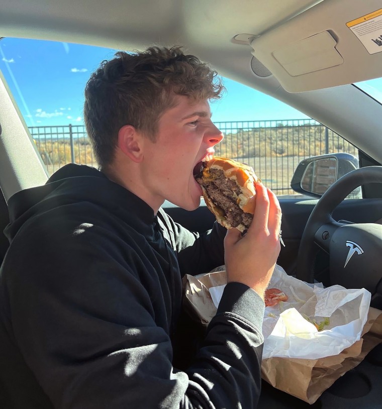 During his 50-state series, Winkler stopped at the restaurant Big A** Burgers in New Mexico. Pictured above is him eating its two-pound burger. 