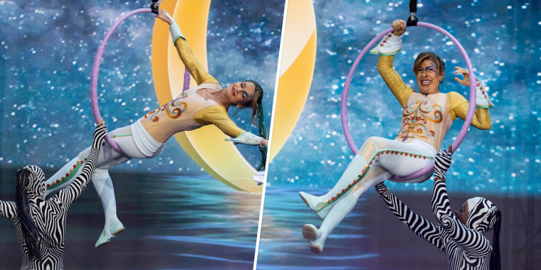 Savannah Guthrie and Hoda Kotb as Cirque du Soleil performers